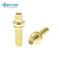 SMA母 转 SMA母 穿墙 精密射频转接器|黄铜镀金，DC-18GHz，长度29mm