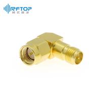 SMA公 转 RP-SMA反极性母 90度直弯 精密射频转接器|黄铜镀金，DC-6GHz