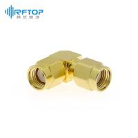 RP-SMA反极性公 转 RP-SMA反极性公 90度直弯 精密射频转接器|黄铜镀金，DC-6GHz